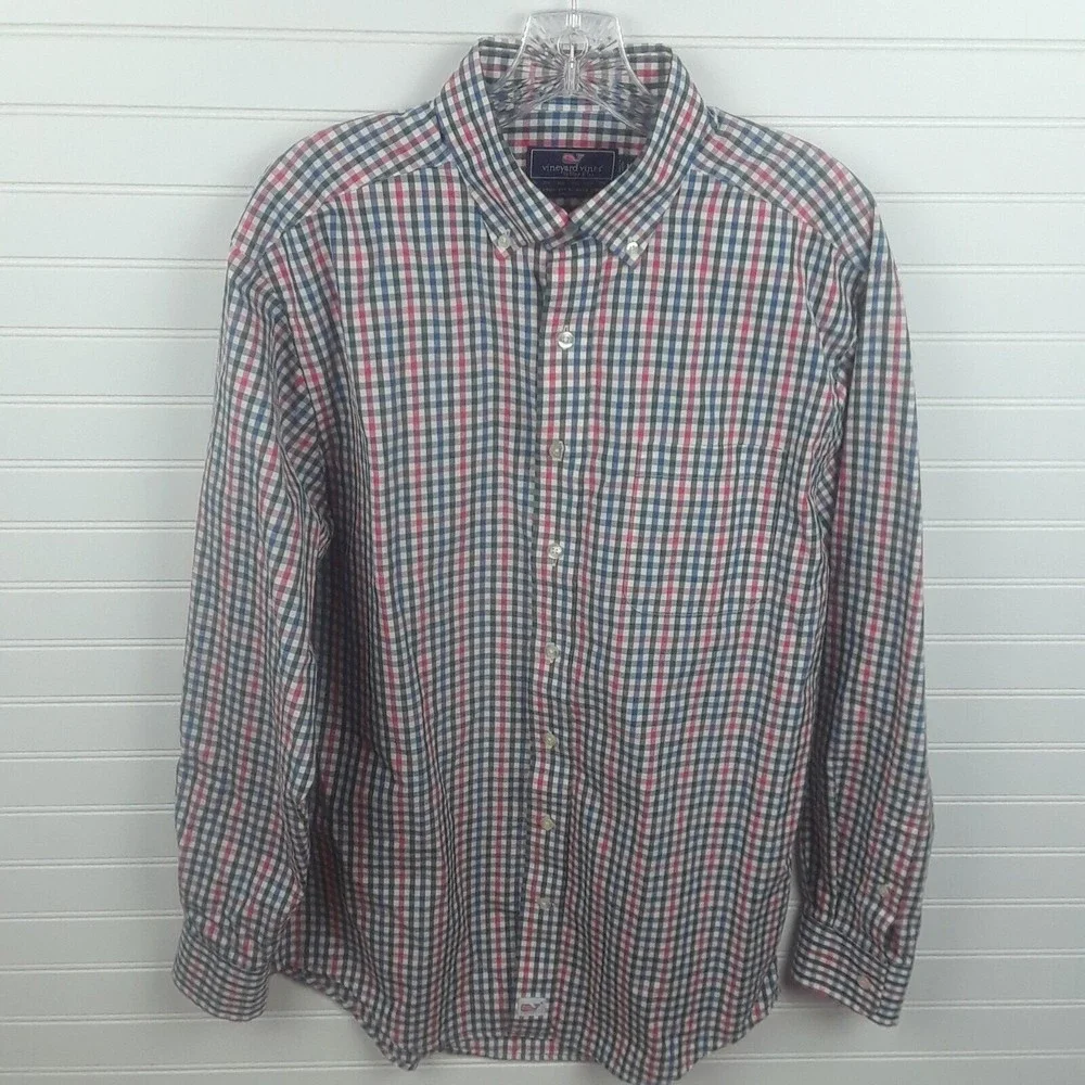 Vineyard Vines Long Sleeve Plaid Button Down Colorful Classic  Men's Medium - Picture 2 of 10